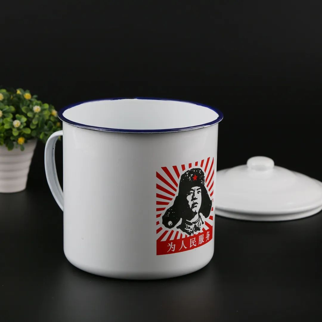 超大怀旧老式搪瓷茶杯水杯经典语录铁茶缸子非陶瓷杯可印字印logo